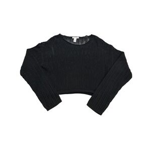 Full Tilt Black‎ Knit Cropped Sweater - Medium - Casual, Stylish, Versatile